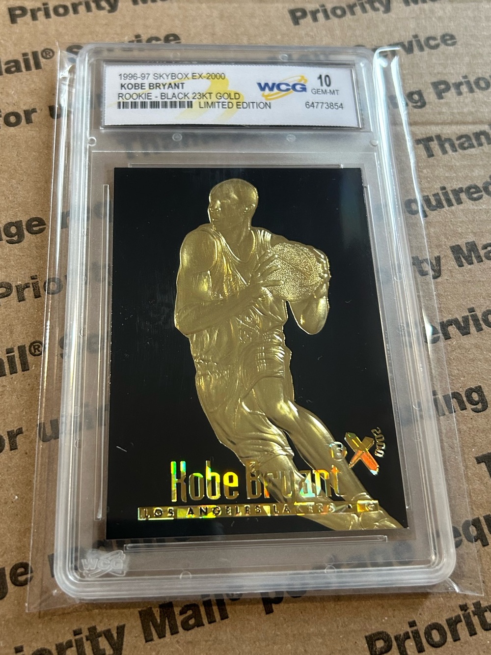 WCG 10: Kobe Bryant ‘97 SkyBox EX-2000 Black 23KT Gold Rookie Graded Card